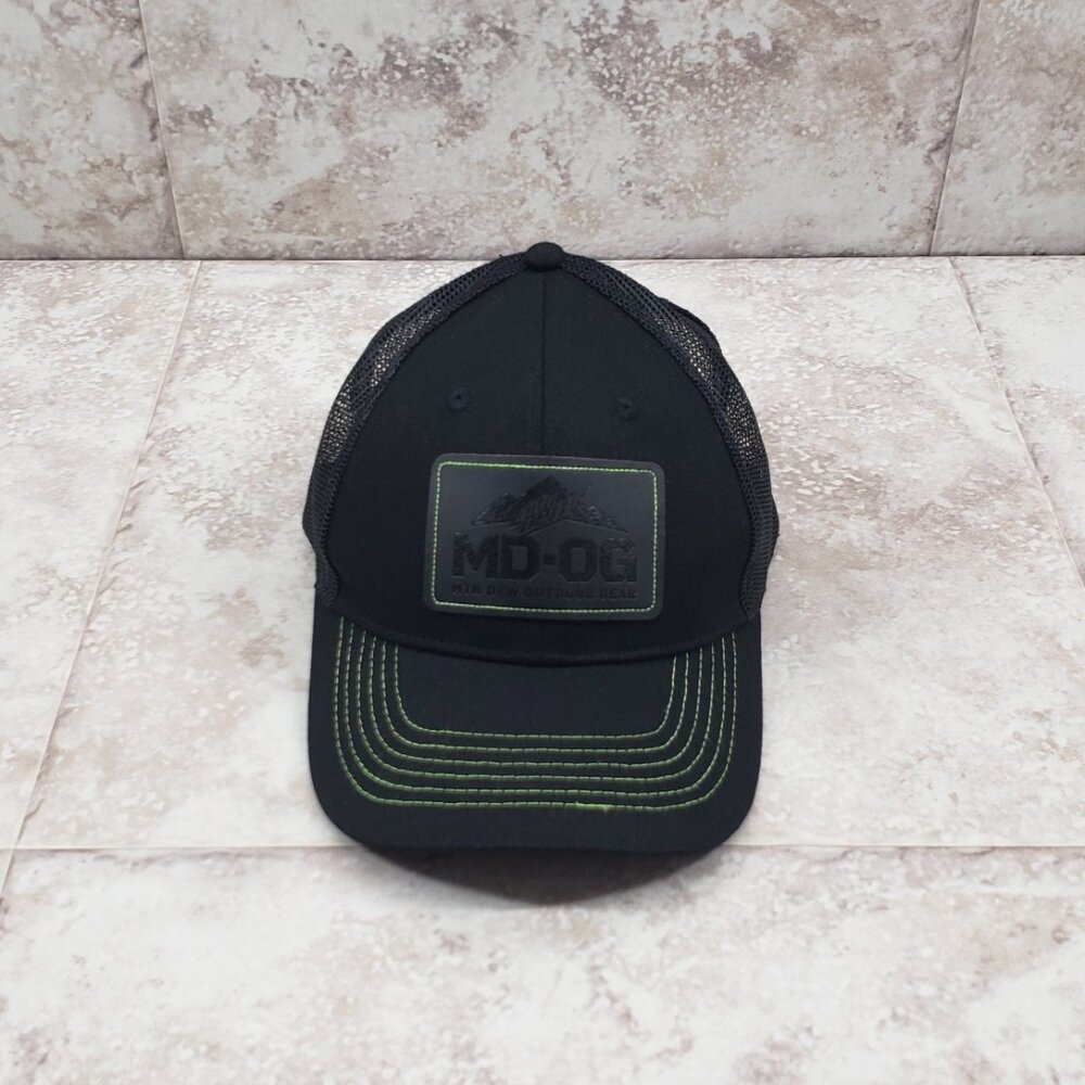 Black Limited Ed Mountain Dew Mesh Outdoor Gear Snapback Trucker Hat Vinyl Patch